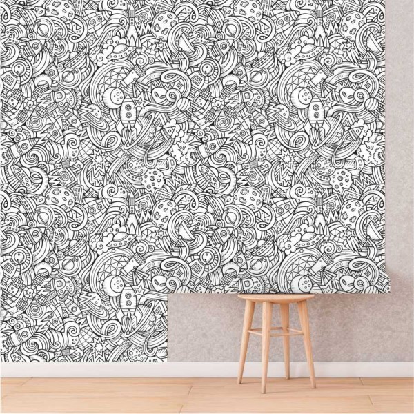 Spalvinami tapetai "Cosmos doodle" Spalvinami tapetai | Colorbee.lt